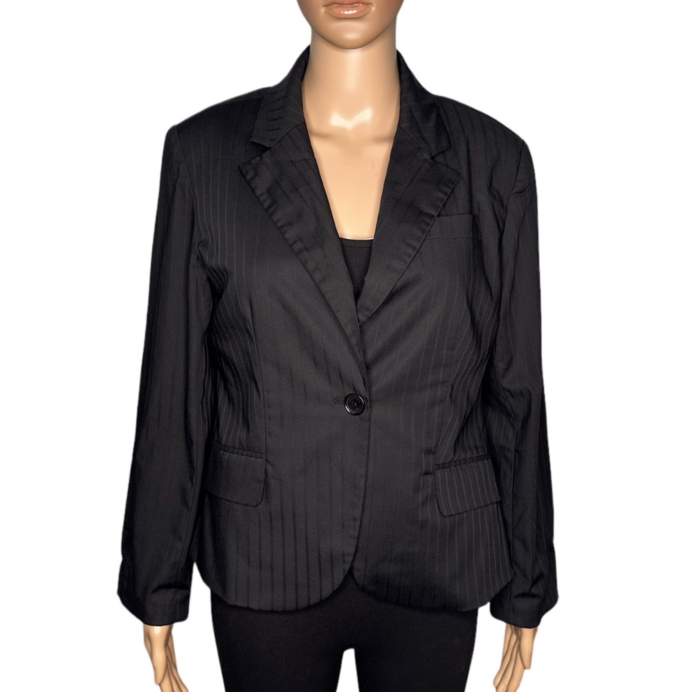 Nautica women long sleeve black suit blazer jacket size M